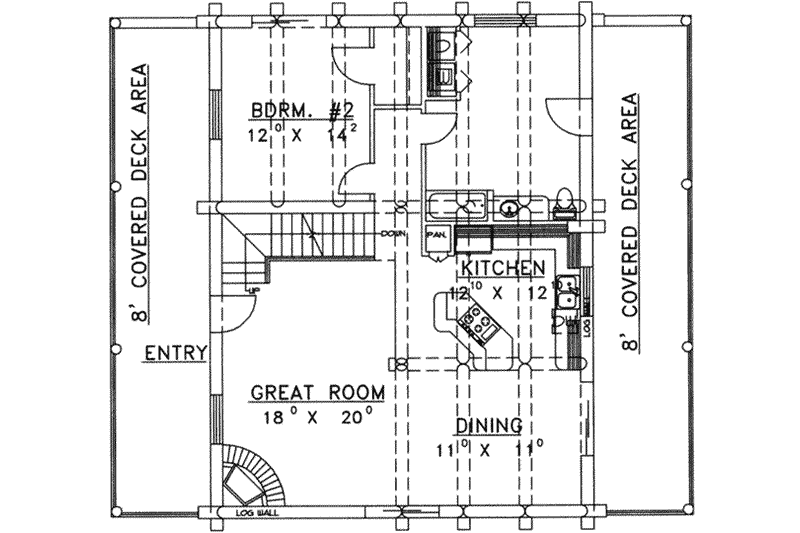 Home Plan - Floor Plan - Main Floor for Traditional House Plan #117-312 - 2 bed, 2 bath