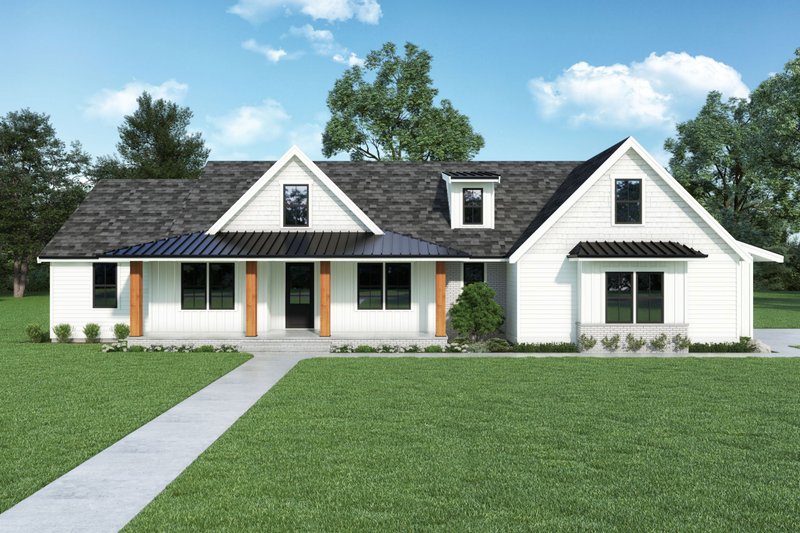 Dream House Plan - Farmhouse Exterior - Front Elevation Plan #1070-160