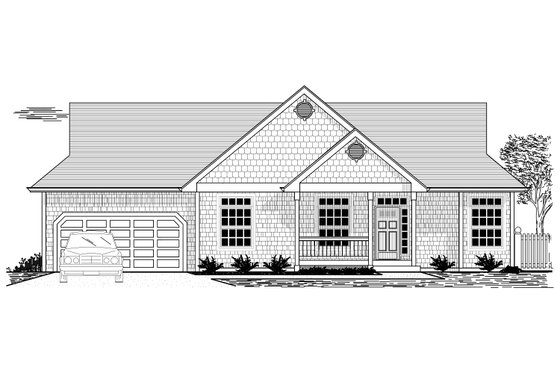 Exterior - Front Elevation for Craftsman House Plan #53-546 - 3 bed, 2 bath