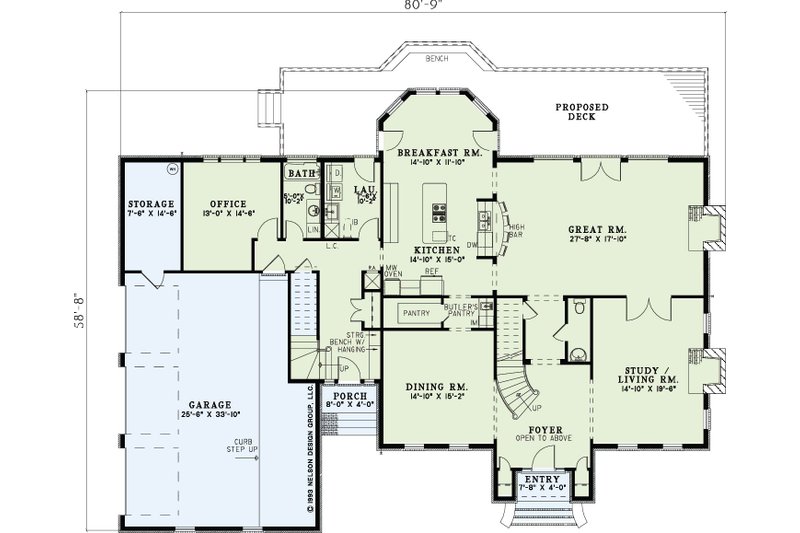 Dream House Plan - Floor Plan - Main Floor for European House Plan #17-2340 - 4 bed, 5 bath