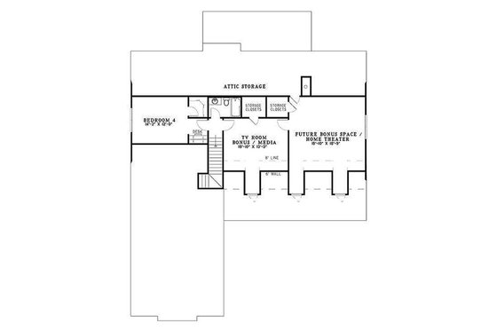 Floor Plan - Upper Floor for Country House Plan #17-2148 - 4 bed, 3.5 bath