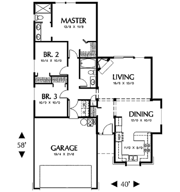 Home Plan - Traditional Floor Plan - Main Floor Plan #48-269