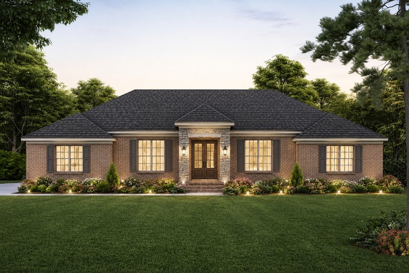 House Blueprint - Exterior - Front Elevation 2 for Country House Plan #932-1443 - 3 bed, 3 bath