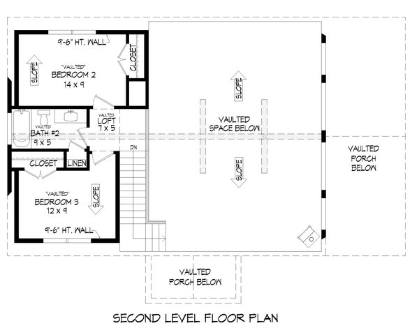 House Blueprint - Southern Floor Plan - Upper Floor Plan #932-853