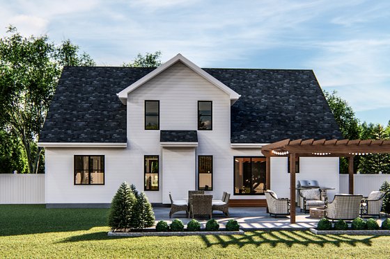 Exterior - Rear Elevation for Farmhouse House Plan #455-217 - 3 bed, 2.5 bath