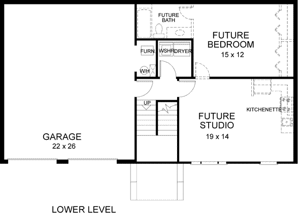Architectural House Design - Traditional Floor Plan - Lower Floor Plan #56-119