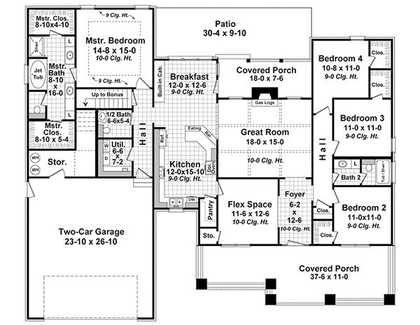 Craftsman Floor Plan - Main Floor Plan #21-330