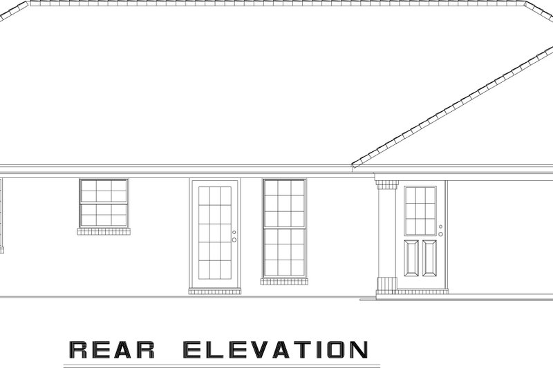 Dream House Plan - Exterior - Rear Elevation House Plan #17-2141 - 3 bed, 2 bath