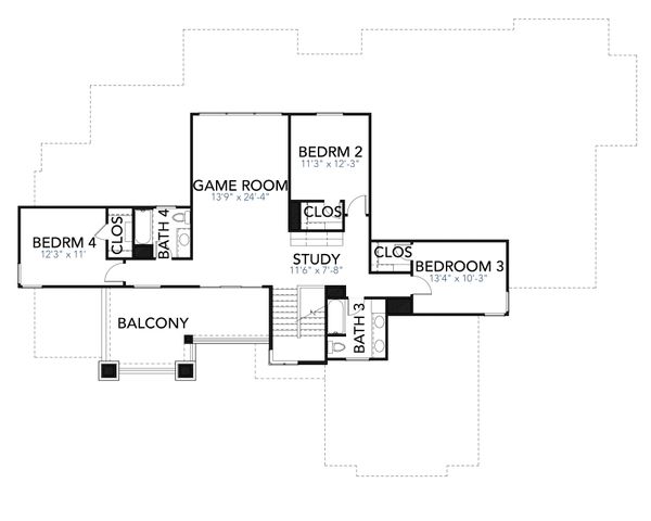 Home Plan - Contemporary Floor Plan - Upper Floor Plan #80-217