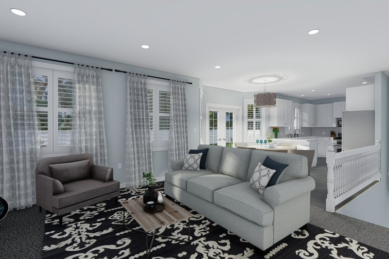 House Blueprint - Interior - Family Room for Farmhouse House Plan #1060-104 - 3 bed, 2 bath