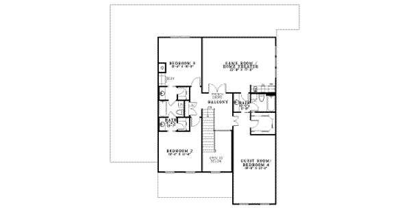 Colonial Floor Plan - Upper Floor Plan #17-2102