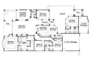 Floor Plan - Main Floor for European House Plan #411-874 - 4 bed, 3.5 bath