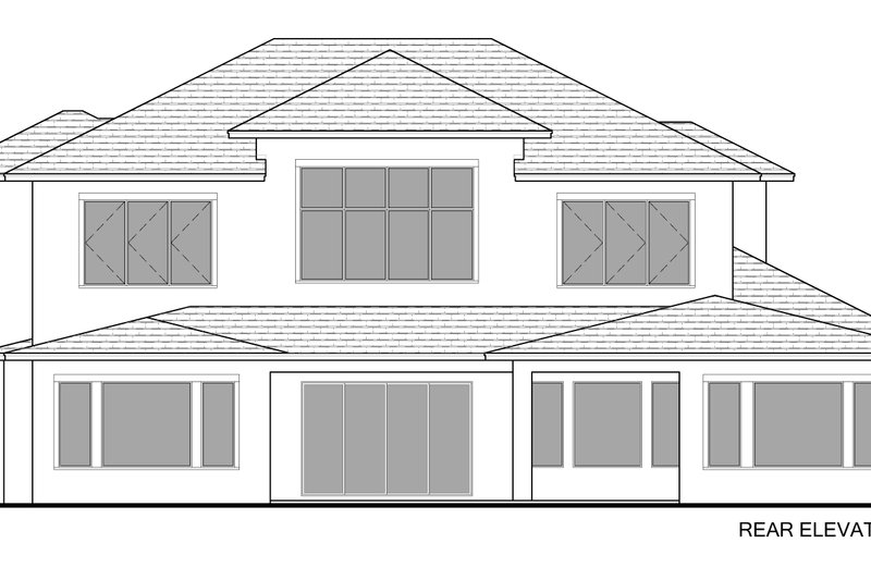 House Blueprint - Exterior - Rear Elevation for Traditional House Plan #1058-235 - 4 bed, 5 bath