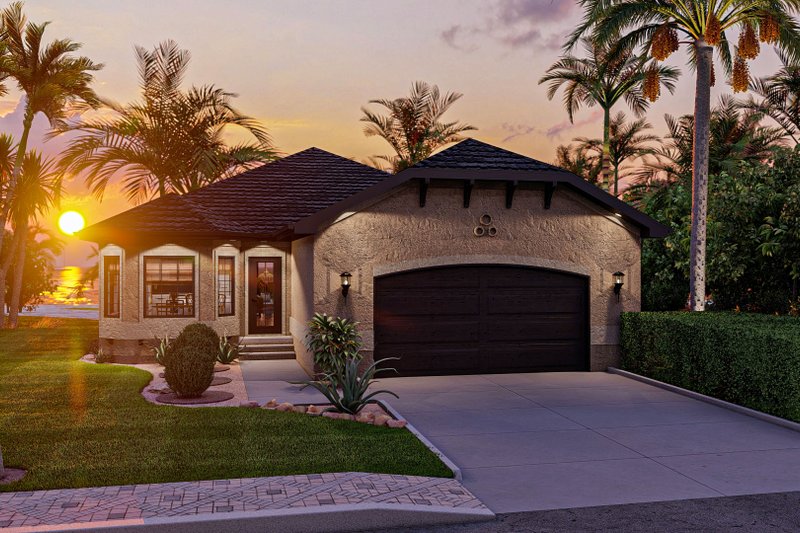 Architectural House Design - Exterior - Other Elevation 3 for Mediterranean House Plan #455-135 - 3 bed, 2 bath
