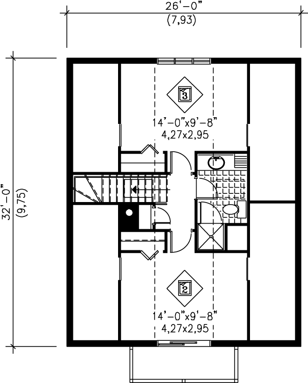 Cottage Floor Plan - Upper Floor Plan #25-1106