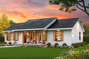 Ranch Style House Plan - 3 Beds 2 Baths 1184 Sq/Ft Plan #54-651 