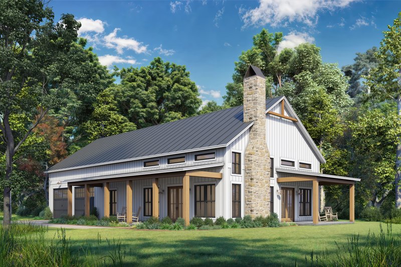 Dream House Plan - Exterior - Front Elevation 3 for Barndominium House Plan #430-386 - 3 bed, 2 bath