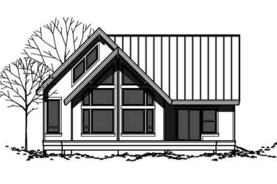 Exterior - Front Elevation for Contemporary House Plan #303-334 - 2 bed, 2 bath