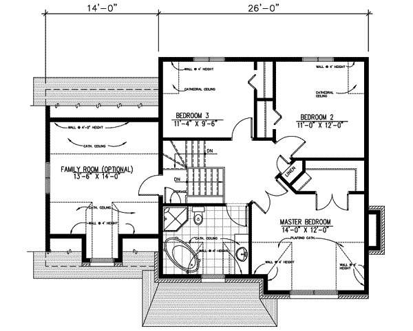 Traditional Floor Plan - Upper Floor Plan #138-180