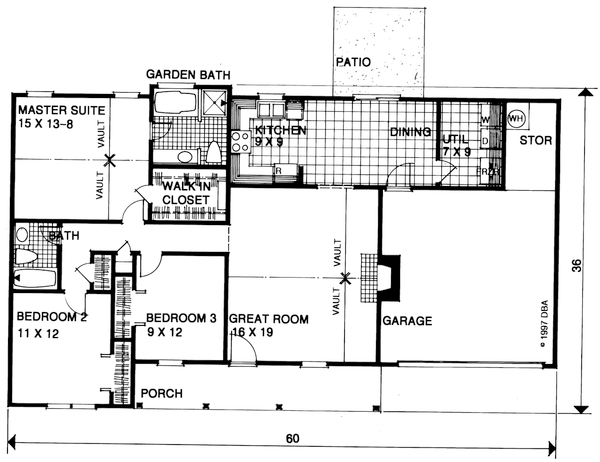 House Blueprint - Ranch Floor Plan - Main Floor Plan #30-353