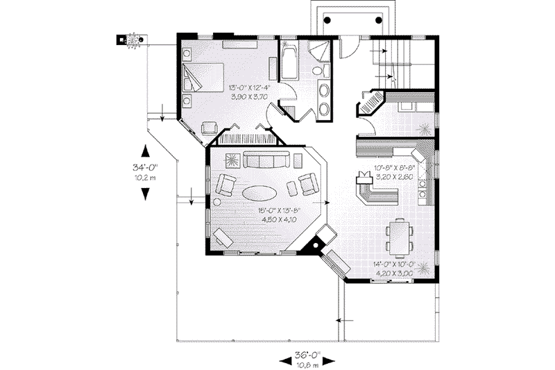 Home Plan - Floor Plan - Main Floor for Modern House Plan #23-607 - 3 bed, 2 bath