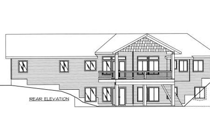 Home Plan - Exterior - Rear Elevation for Modern House Plan #117-582 - 4 bed, 3 bath