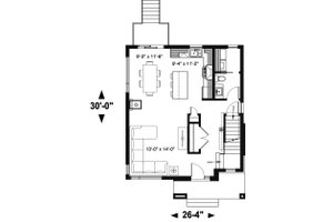 Floor Plan - Main Floor for Modern House Plan #23-2705 - 3 bed, 1.5 bath