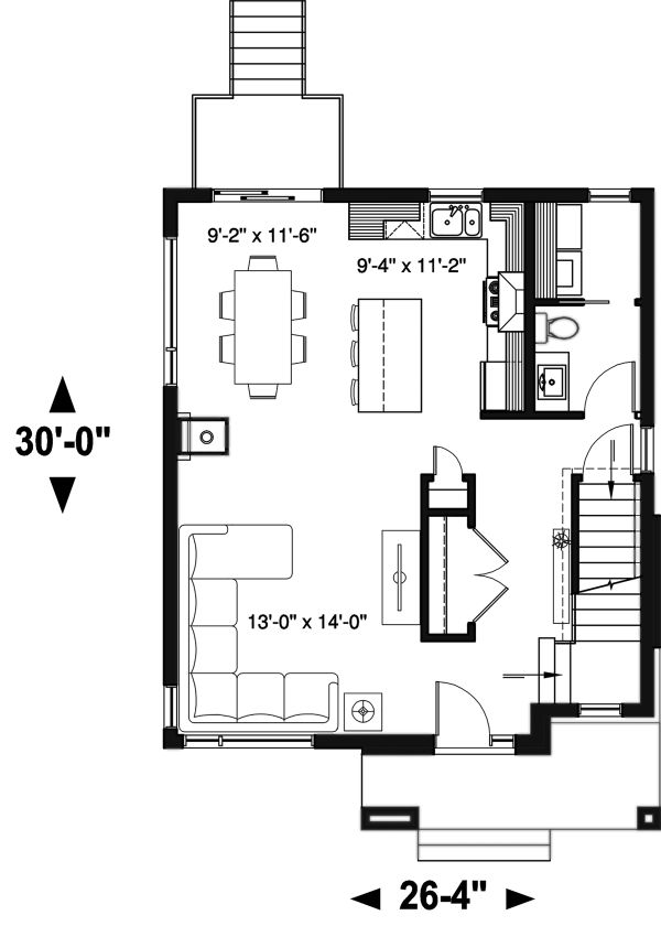 House Blueprint - Modern Floor Plan - Main Floor Plan #23-2705