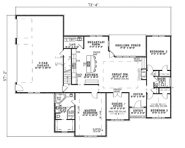 Home Plan - Traditional Floor Plan - Main Floor Plan #17-2343
