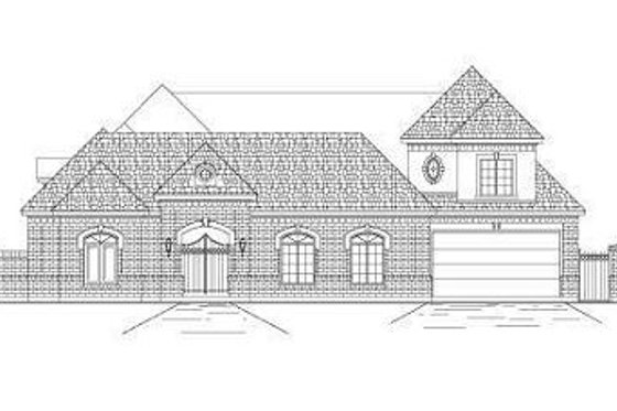 Exterior - Front Elevation for European House Plan #411-835 - 3 bed, 3.5 bath