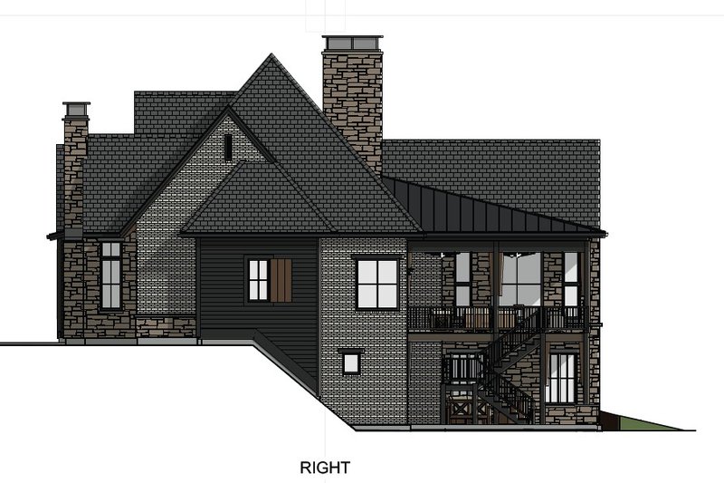 Home Plan - Exterior - Other Elevation 7 for Tudor House Plan #1069-37 - 2 bed, 2.5 bath