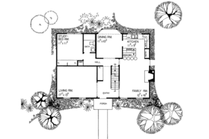 Floor Plan - Main Floor for Colonial House Plan #72-204 - 4 bed, 3 bath