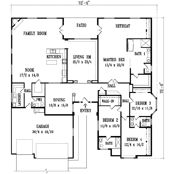 Traditional Floor Plan - Main Floor Plan #1-1112