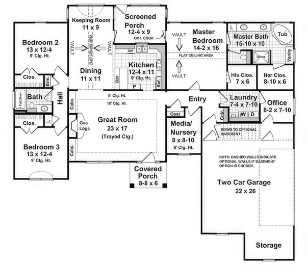 House Blueprint - Country Floor Plan - Main Floor Plan #21-567