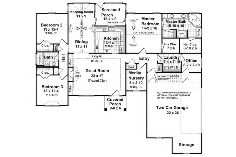 Home Plan - Floor Plan - Main Floor for Country House Plan #21-567 - 3 bed, 2 bath