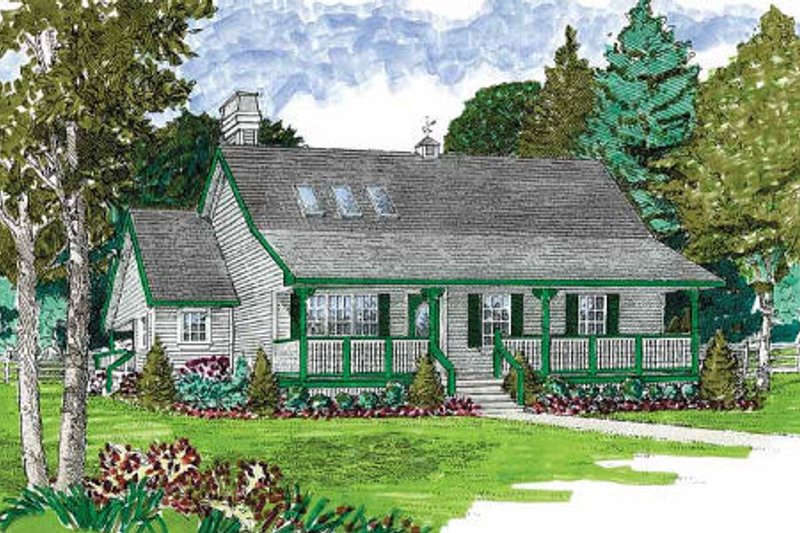 Home Plan - Exterior - Front Elevation 3 for Country House Plan #47-645 - 3 bed, 2 bath