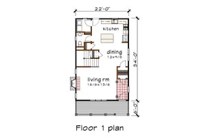 Floor Plan - Main Floor for Farmhouse House Plan #79-196 - 3 bed, 2.5 bath