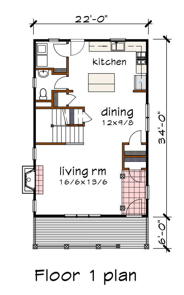 Southern Floor Plan - Main Floor Plan #79-196