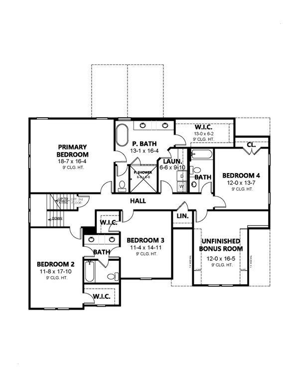 Contemporary Floor Plan - Upper Floor Plan #1080-23