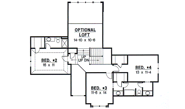 European Floor Plan - Upper Floor Plan #67-313