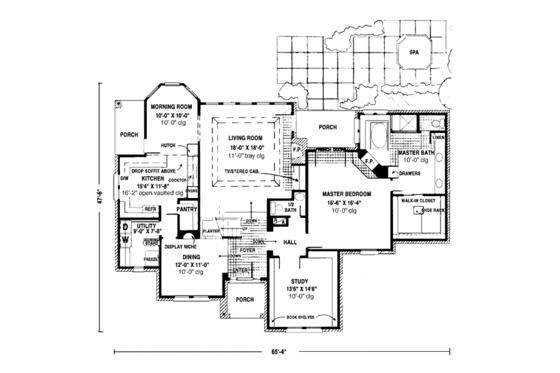 Floor Plan - Main Floor for European House Plan #410-157 - 4 bed, 3.5 bath