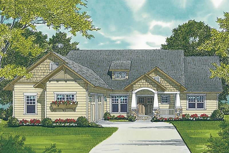 Dream House Plan - Craftsman Exterior - Front Elevation Plan #453-8