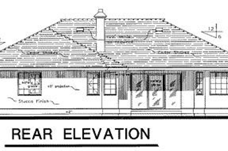 House Plan Design - Exterior - Rear Elevation for Ranch House Plan #18-116 - 3 bed, 2 bath