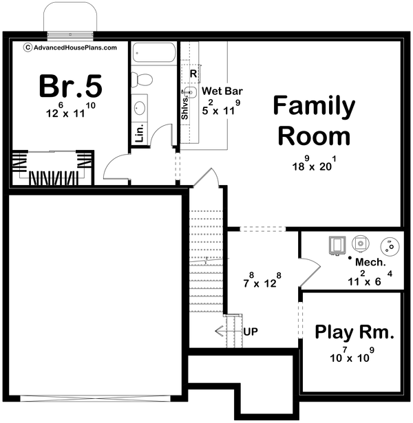 House Blueprint - Floor Plan - Lower Floor for Traditional House Plan #455-775 - 4 bed, 3.5 bath