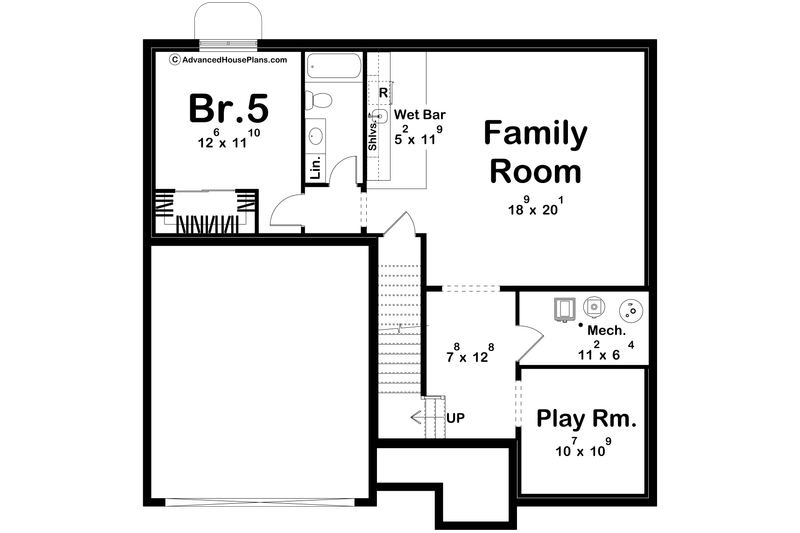 House Blueprint - Floor Plan - Lower Floor for Traditional House Plan #455-775 - 4 bed, 3.5 bath