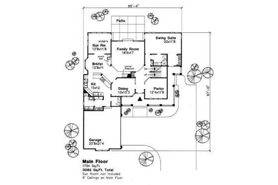 Floor Plan - Main Floor for Country House Plan #50-139 - 5 bed, 4.5 bath
