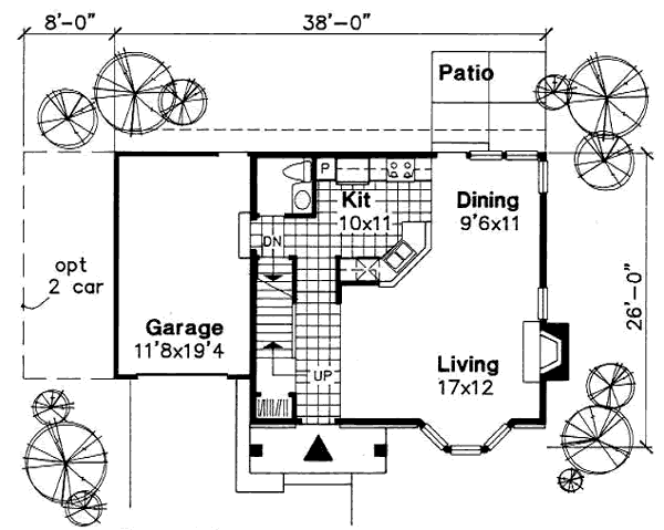 Architectural House Design - Traditional Floor Plan - Main Floor Plan #50-152