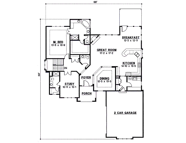 Ranch Floor Plan - Main Floor Plan #67-775