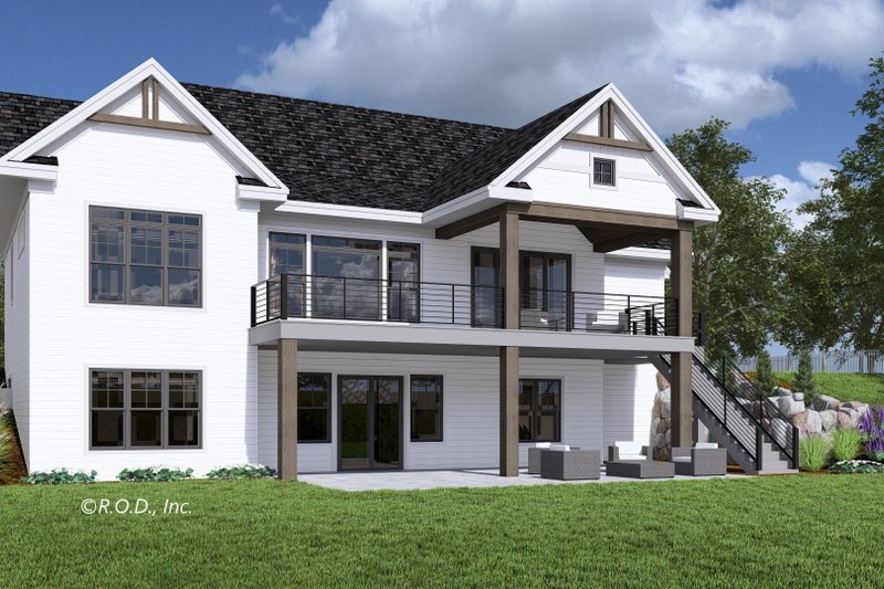 House Design - Exterior - Rear Elevation for Farmhouse House Plan #51-1449 - 4 bed, 4 bath