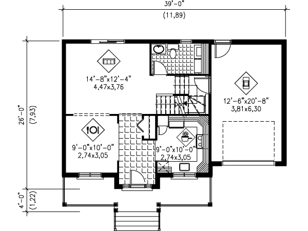 European Floor Plan - Main Floor Plan #25-4143